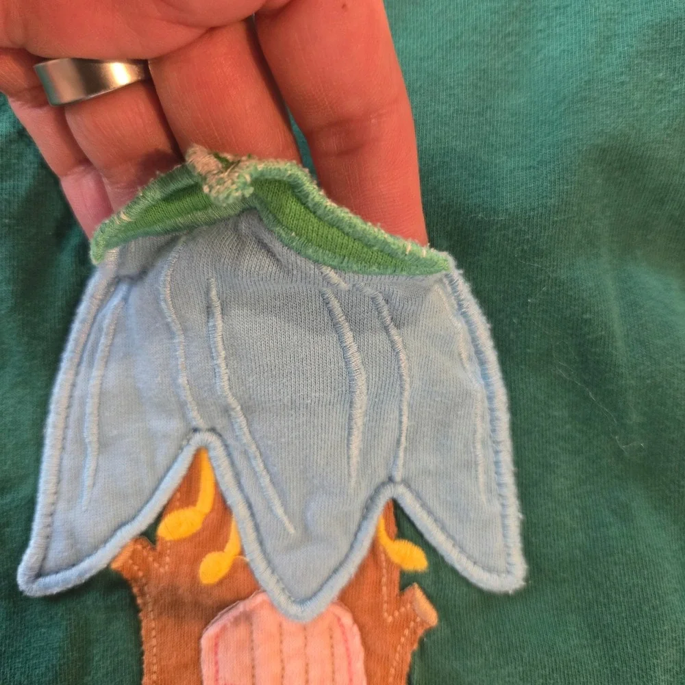 Mini Boden Kids Fairy Mushroom Lift-the-Flap‎ Long Sleeve Tee Green Pink 5-6Y
